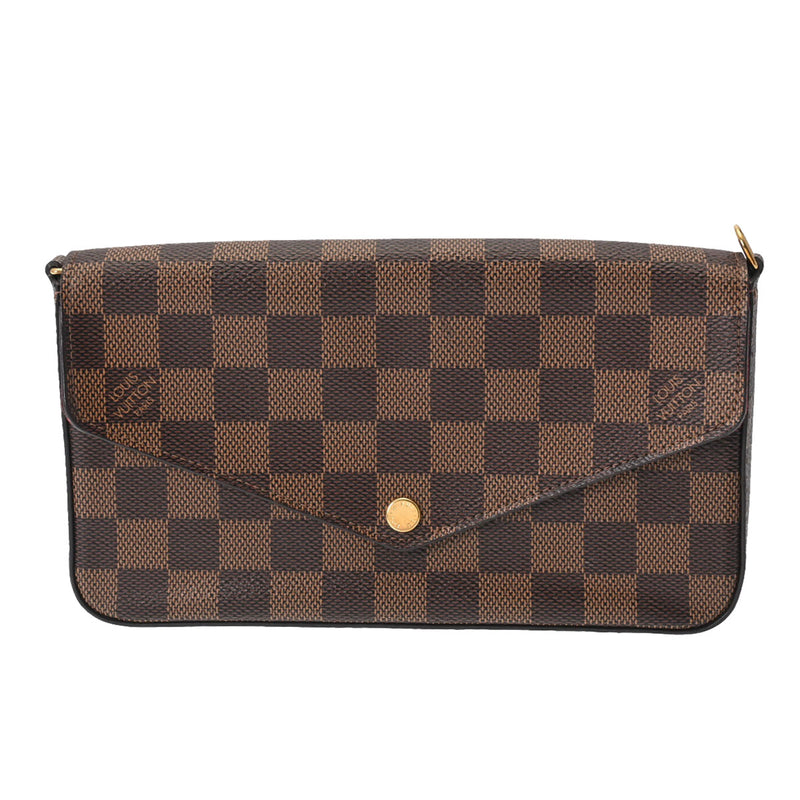 LOUIS VUITTON ルイヴィトン ダミエ ポシェットフェリシー ブラウン N63032 レディース ダミエキャンバス チェーンウォレット ABランク 中古 銀蔵