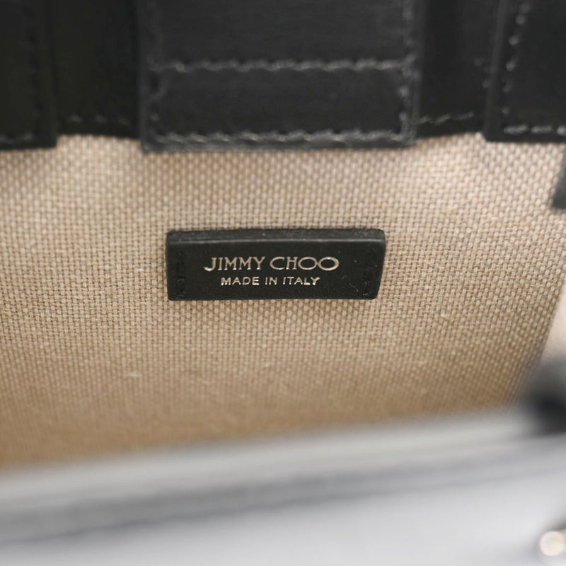 JIMMY CHOO ジミーチュウ MININSTOTE ANR 2WAY 黒 シルバー金具 レディース カーフ ショルダーバッグ ABランク 中古 銀蔵