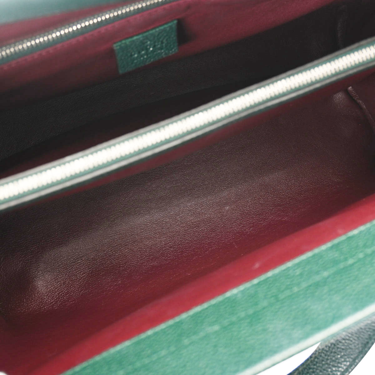 グッチズゥミ ミディアム トップハンドバック 2WAY 緑 レディース