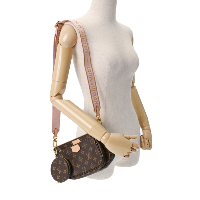 LOUIS VUITTON ルイヴィトン モノグラム ミュルティ ポシェットアクセソワール ローズクレール M44840 レディース モノグラムキャンバス ショルダーバッグ Aランク 中古 銀蔵