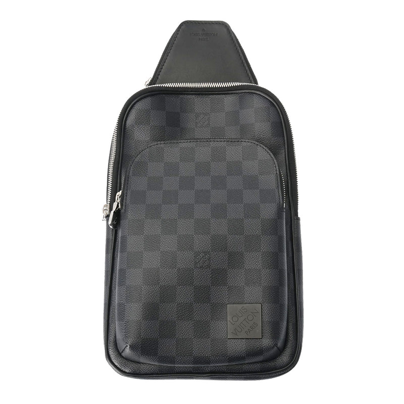 LOUIS VUITTON ルイヴィトン ダミエグラフィット アヴェニュースリングバッグ 黒 N45302 メンズ ダミエグラフィットキャンバス ショルダーバッグ ABランク 中古 銀蔵