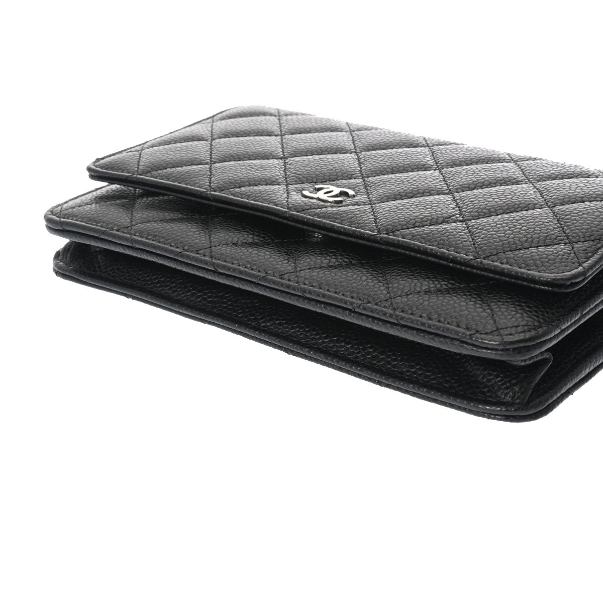 シャネルチェーンウォレット 42976 黒 シルバー金具 レディース