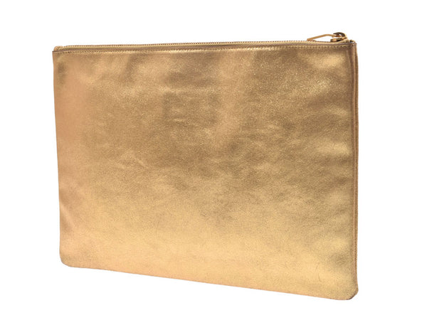 Saint Laurent Clutch Bag Gold Men's Women's Leather B Rank SAINT LAURENT Used Ginzo
