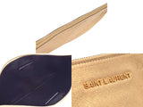 Saint Laurent Clutch Bag Gold Men's Women's Leather B Rank SAINT LAURENT Used Ginzo