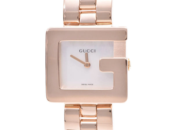 Gucci 3600L Shell Dial Ladies YG Quartz Watch A Rank Good Condition GUCCI Box Gala Used Ginzo