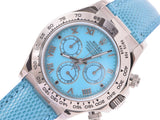Rolex Daytona Beach Turquoise Dial 116519 P Men's WG/Leather Automatic Watch A Rank Good Condition ROLEX Gala International Service Guarantee Used Ginzo