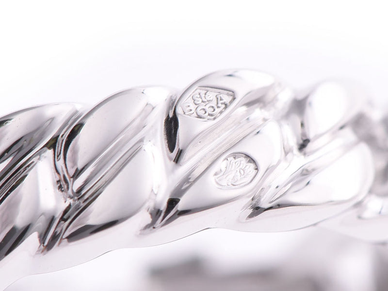爱马仕皮带图案戒指 #50 女士 WG 6.4g 戒指 A 级美容 HERMES 盒二手银藏