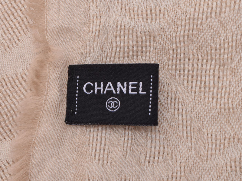 シャネル ショール ココマーク ベージュ レディース カシミア100％ Aランク 美品 CHANEL 中古 銀蔵