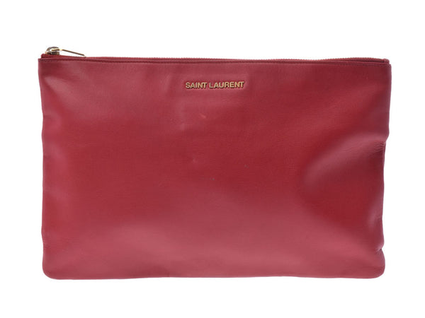Saint Laurent Clutch Bag Red Men's Women's Leather B Rank SAINT LAURENT Used Ginzo Used