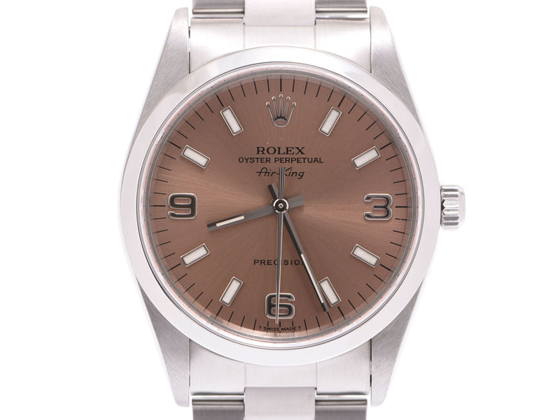 Rolex Air King Pink Dial 14000 U Men's SS Automatic Watch A Rank ROLEX Gala Used Ginzo