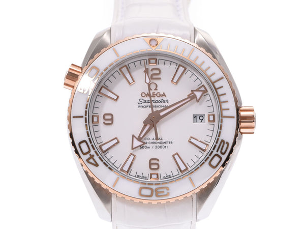 Omega Cima star planet ocean 215.23.40.20.04.001 white clockface men ceramic /PG/SS/ rubber / leather self-winding watch clock A rank beauty product OMEGA box guarantee used silver storehouse