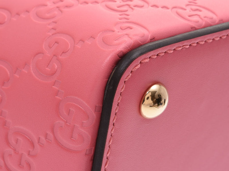 Gucci Guccishima 2WAY 手袋粉红色女士皮革未使用的美容产品 GUCCI 表带与二手银藏