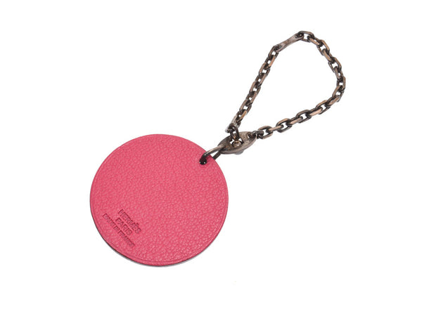 HERMES Hermes pig motif pink unisex leather key ring AB rank used silver storehouse