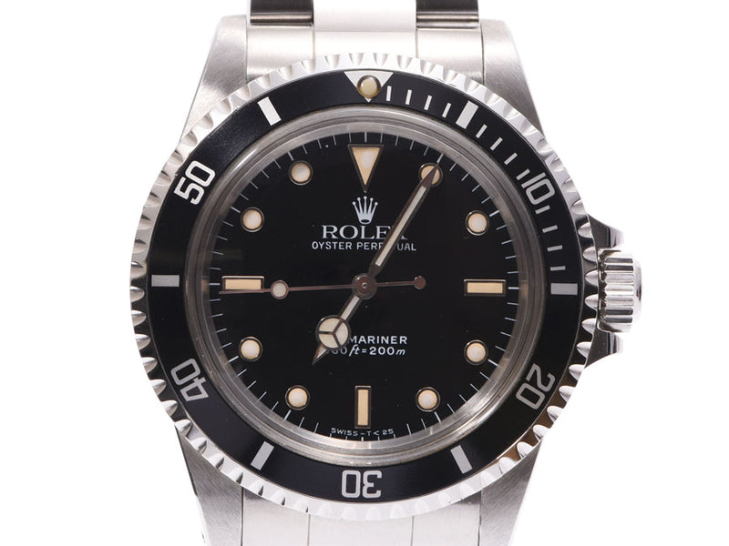 ROLEX Rolex submarina tritium 5513 men's SS watch self-winding watch lindera board AB rank used silver storehouse