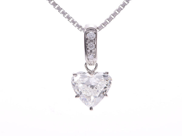 Moniken Dam necklace PT900/850 diamond 1.005/0.03ct F-SI1-HS 6.1g A rank MONNICKENDAM Box Gara GEM Report Used in Ginzo