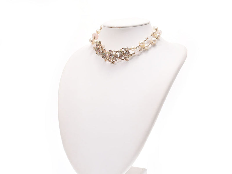 香奈儿围兜项链人造珍珠16年模型G金属拟合女士B排名香奈儿用银饰品