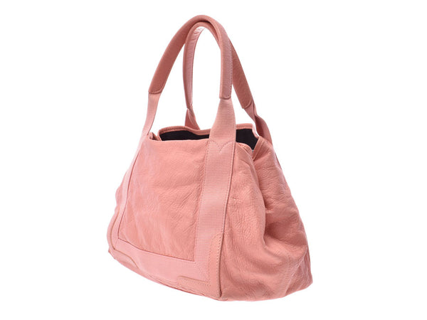 Balenciaga Navy Cabass S Pink Ladies Leather Handbag Tote Bag B Rank BALENCIAGA Used Ginzo