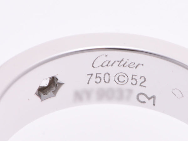 カルティエ ラブリング #52 2006年クリスマス限定 レディース WG 1Pダイヤ 9.0g 指輪 Aランク 美品 CARTIER 中古 銀蔵