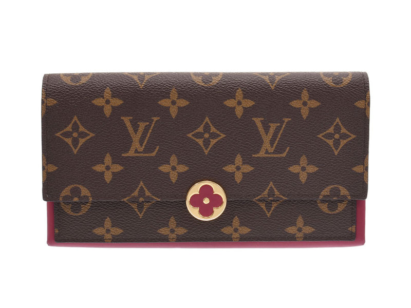 Louis Vuitton Monogram portage foie Fleur Fuchsia m64585 women's wallet