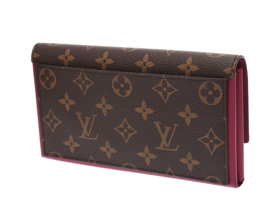 ルイヴィトン モノグラム ポルトフォイユ フロール フューシャ M64585 レディース 本革 長財布 Aランク LOUIS VUITTON 中古 銀蔵