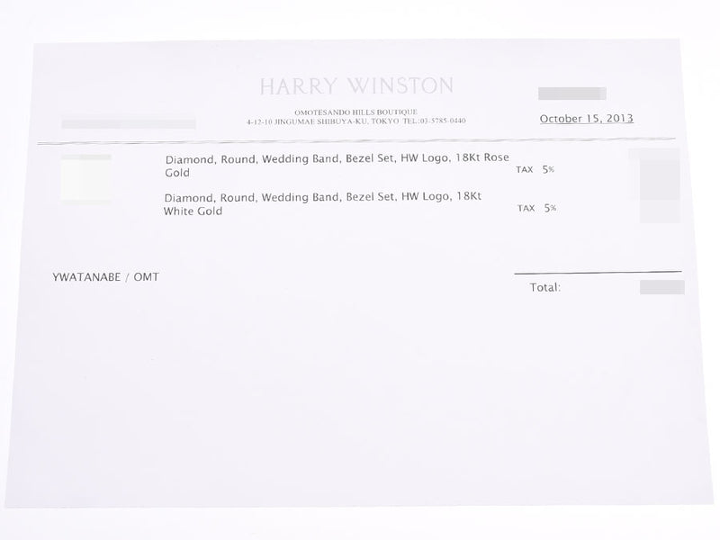 ハリーウィンストン ウェディンロゴリング #8 レディース 1Pダイヤ RG 6.2g 指輪 Aランク 美品 HARRY WINSTON 箱 販売証明書 中古 銀蔵