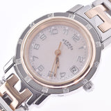 HERMES Hermes Clipper Nacre 12P Diamond CL4.222 Women's SS/PG Watch Quartz Pink Shell Dial A Rank Used Ginzo