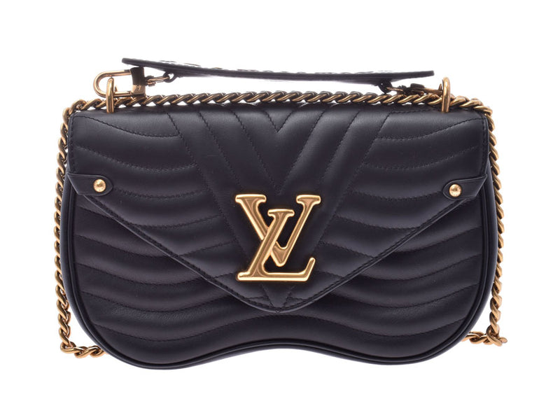 Louis Vuitton Black Leather New Wave Chain Bag