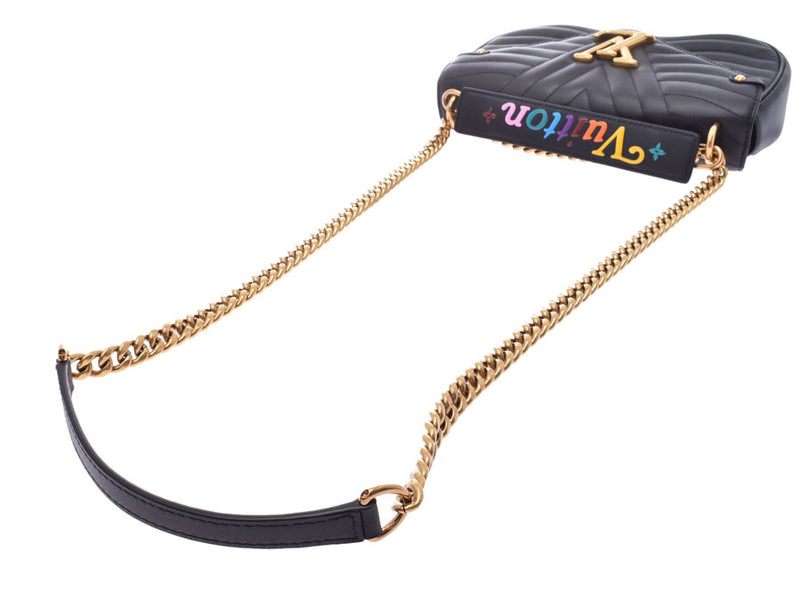 Louis Vuitton New Wave Chain Shoulder Bag MM Black M51498 Ladies 