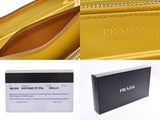Prada round zipper long wallet Jallo Palma yellow 1ML506 men's women's Saffiano wallet unspent beauty PRADA Box Gallery used silver