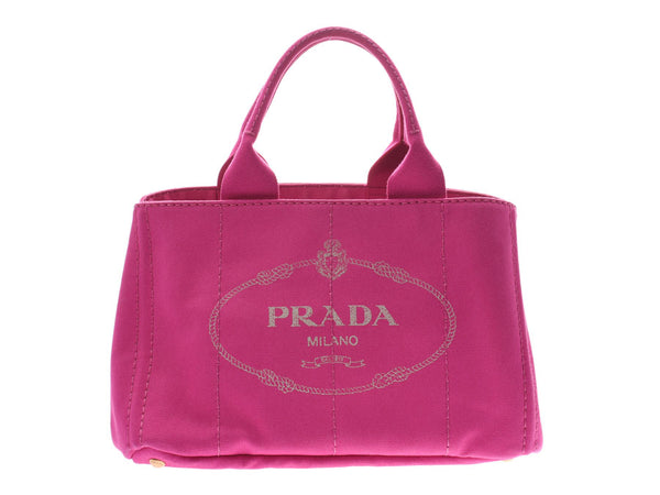 普拉达卡纳帕手提包粉红色 BN1877 女士帆布 AB 排名 PRADA 画廊二手银藏