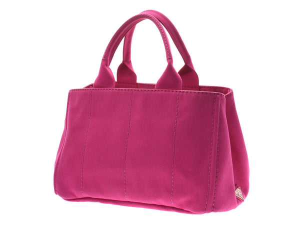 Plastic Dacca Napa tote bag pink BN1877 Lady's canvas AB rank PRADA guarantee used silver storehouse