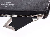 Louis Vuitton portofoy comet black M60146 men's women's leather long wallet AB rank LOUIS VUITTON used silver