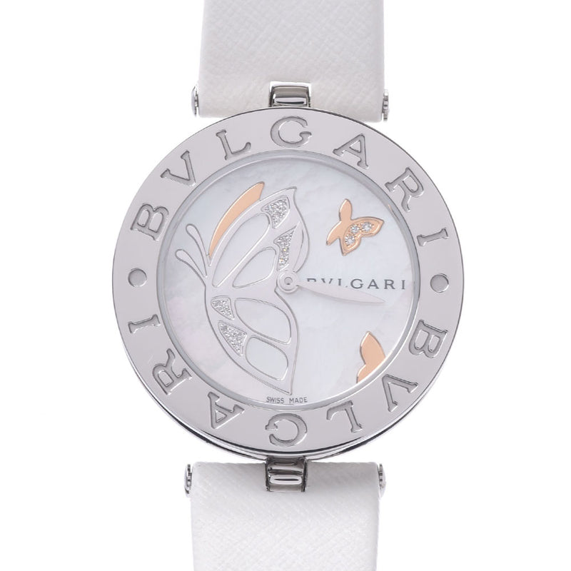 BVLGARI Bvlgari BVLGARI B-ZERO1 Watch Butterfly Motif BZ30S Ladies SS/Leather Watch Quartz Shell Dial A Rank Used Ginzo