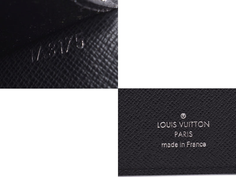 Louis Vuitton Taiga Portofeuille Broza Black M32572 Men's Long Wallet A Rank Good Condition LOUIS VUITTON Used Ginzo