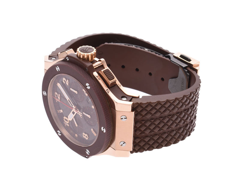 HUBLOT ウブロ ビックバン 裏スケ 301.PC.3380.RC メンズ PG/セラミック/ラバー 腕時計 自動巻き ブラウン文字盤 Aランク 中古 銀蔵