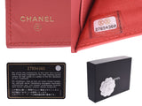 Three Chanel compacts fold wallet salmon pink Lady's caviar skin B rank CHANEL box used silver storehouse