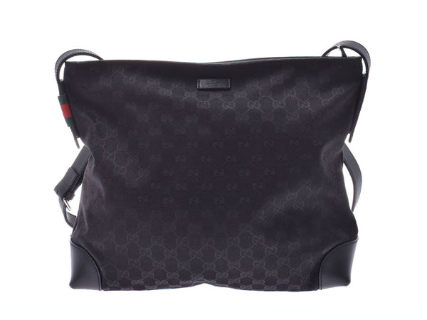 Gucci Shoulder Bag Black 308930 Men's Women's GG Canvas/Leather B Rank GUCCI Used Ginzo