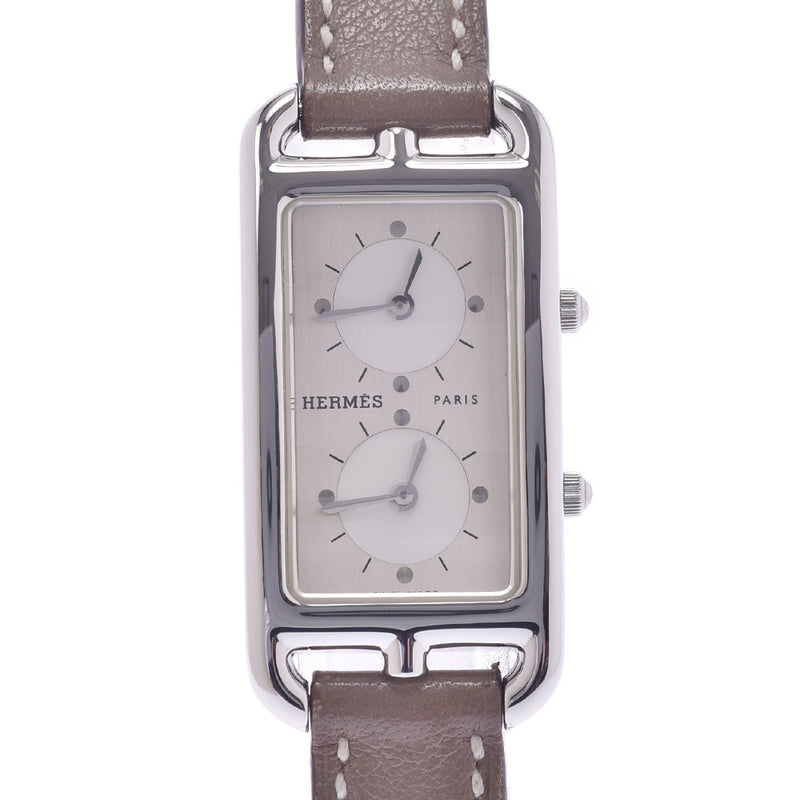 HERMES Hermes Cape Cod Dusohn CC3.210 Women's SS/Leather Watch Quartz Silver Dial A Rank Used Ginzo