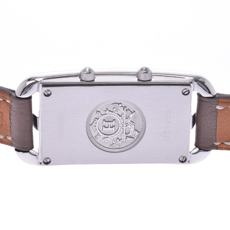 HERMES Hermes Cape Cod Dusohn CC3.210 Women's SS/Leather Watch Quartz Silver Dial A Rank Used Ginzo