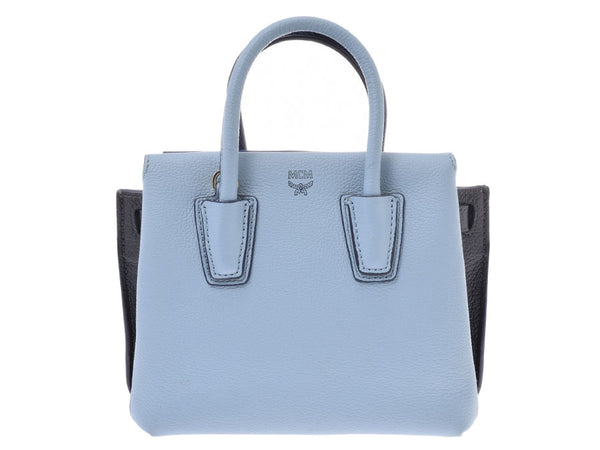MCM Mini Handbag Blue Women's Calf AB Rank Used Ginzo