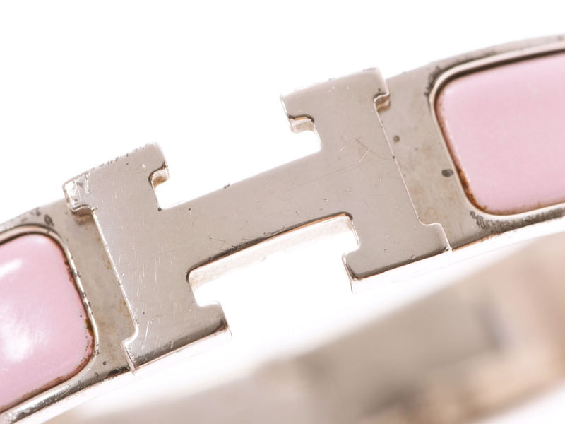 Hermes Click Ash Pink SV Metal Fittings Women's Bracelet B Rank HERMES Used Ginzo