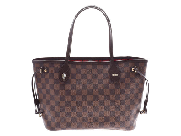 Louis Vuitton Damien vervel PM Brown N41359 women's genuine leather handbag a rank LOUIS VUITTON used silver