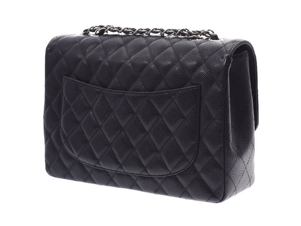 Chanel Matrasse Chain Shoulder Bag Black SV Hardware Ladies Caviar Skin 30cm A Rank Good Condition CHANEL Used Ginzo