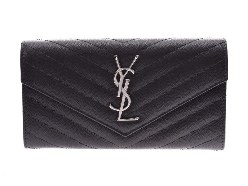 2024新発 サンローラン レザー ラウンドファスナー 長財布 YSL 黒 長 