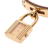 HERMES Hermes Kelly Watch (c. 1997) Women's GP/Leather Watch Quartz Champagne Dial AB Rank Used Ginzo