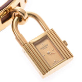 HERMES Hermes Kelly Watch (c. 1997) Women's GP/Leather Watch Quartz Champagne Dial AB Rank Used Ginzo