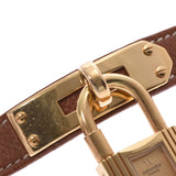 HERMES Hermes Kelly Watch (c. 1997) Women's GP/Leather Watch Quartz Champagne Dial AB Rank Used Ginzo