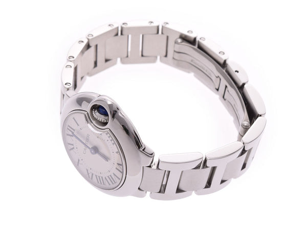 Cartier Baron Blue SM White Dial Ladies SS Quartz Watch A Rank Beauty CARTIER Gala Used Ginzo