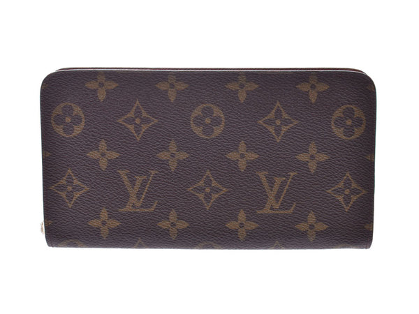 Louis Vuitton Monogram Portomonezip Brown M61727 Men's Women's Genuine Leather Long Wallet AB Rank LOUIS VUITTON Used Ginzo