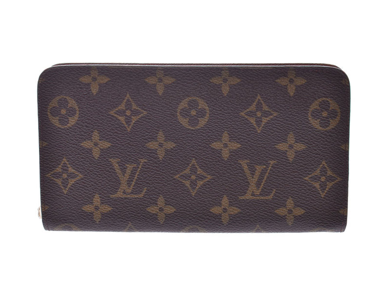 LOUIS VUITTON ルイヴィトン モノグラム ポルト モネ ジップ ブラウン レザー M61727 長財布 ラウンドファスナー ラウンドジップ レディース 400913